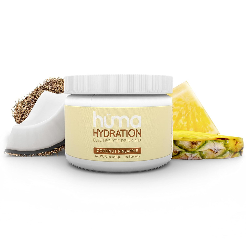 Huma Chia Hydration Drink Mix, Coconut Pineapple 40 Servings - Low Calorie, High Electrolyte Powder - 100% Natural, 1G Sugar, 10 Calcoconuts & Pineapples7.10 Ounce (Pack Of 1)