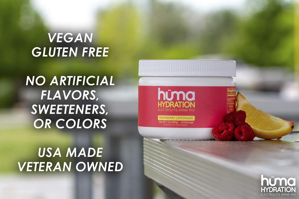 Huma Chia Hydration Drink Mix, Lemon Lime 40 Servings - Low Calorie, High Electrolyte Powder - 100% Natural, 1G Sugar, 10 Cal7.10 Ounce (Pack Of 1)