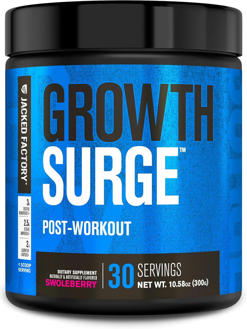 Jacked Factory Growth Surge Creatine Post Workout W/L-Carnitine - Daily Muscle Builder & Recovery Supplement With Creatine Monohydrate, Betaine, L-Carnitine L-Tartrate - 30 Servings, Fruit Punch