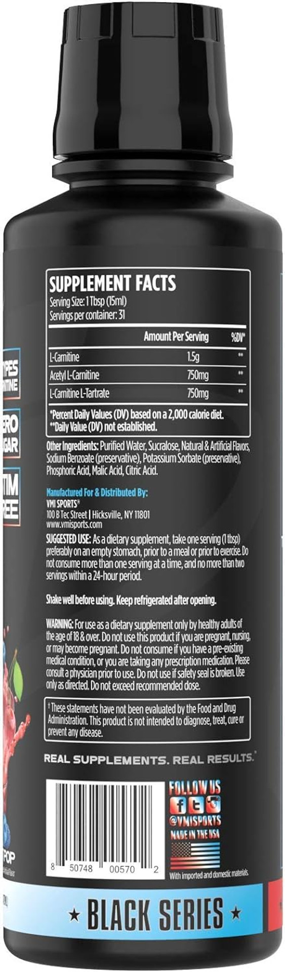 L-Carnitine 3000 Liquid | 3000 Mg Carnitine Supplement | Zero Calorie Zero Sugar Keto Friendly For Men And Women  Great Tasting| 31 Servings (Patriot Pop, 16 Fl. Oz.)