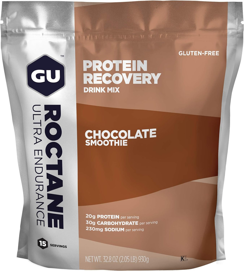 Gu Energy Roctane Ultra Endurance Protein Recovery Drink Mix, 15-Serving Pouch, Chocolate Smoothie