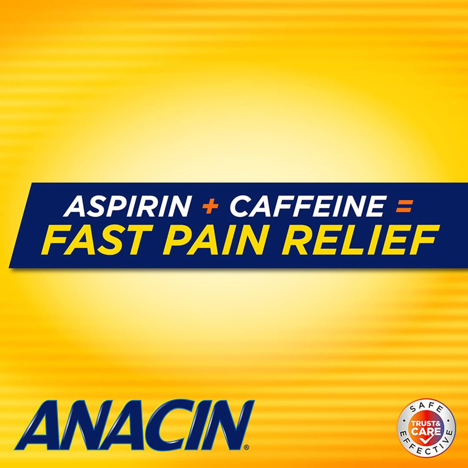 Anacin Fast Pain Relief, Aspirin + Caffeine Pain Reliever, 300 Coated Tablets
