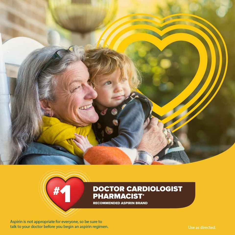 Bayer Aspirin Low Dose 81 Mg, Enteric Coated Tablets, Doctor Recommended, Secondary Prevention Of Cardiovascular Disease, 300 Safety Coated Tablets