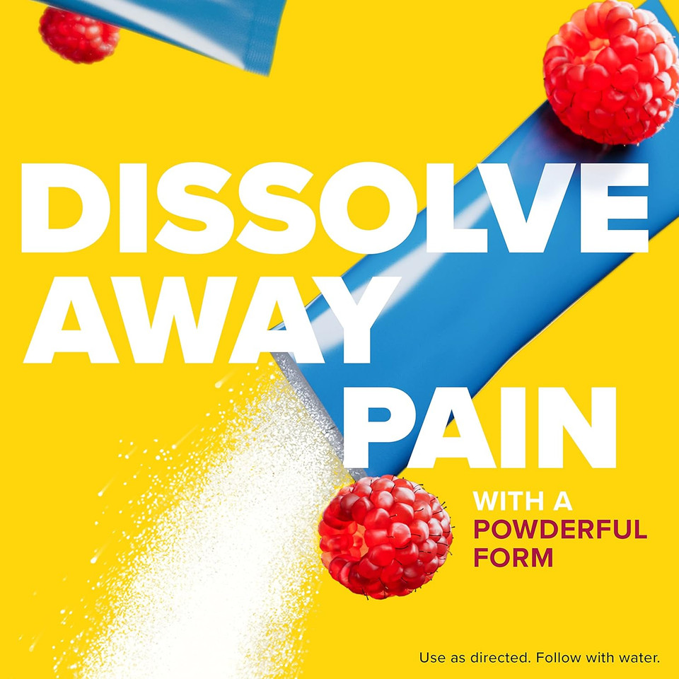 Bayer New Rapid Relief Powder Packs With Aspirin & Caffeine, Dissolvable Fast Acting Pain Relief, Works At Site Of Pain To Relieve Headache, Muscle And Body Pain, Raspberry Flavor, 30 Count30 Count (Pack Of 1)
