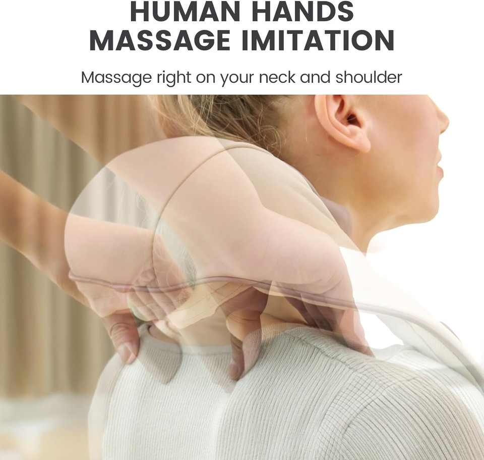 Breo N5 Mini Neck Massager, Shiatsu Neck Massager With Heat, Electric Massager For Back & Shoulder, Massage Pillow For Neck, Back, Leg, Deep Massage At Home For Muscle Relaxationbeige