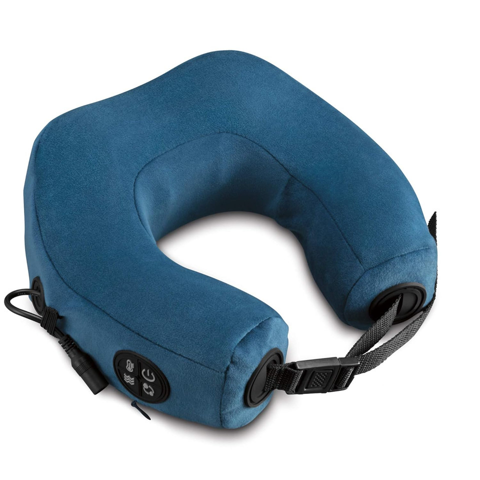 Conair Pillow For Neck And Shoulder Pain Travel Neck Pillow With Vibration + Heat + Shiatsu Massage And 3 Massage Nodes Rechargeable Lasts Up To 1 Hour