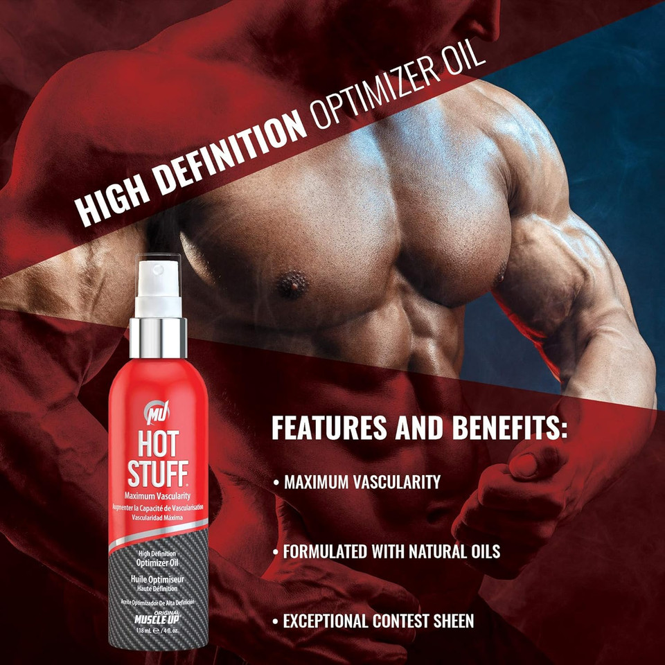 Pro Tan Hot Stuff Maximum Vascularity High Definition Optimizer Posing Oil (4 Fl. Oz By Original Muscle Up