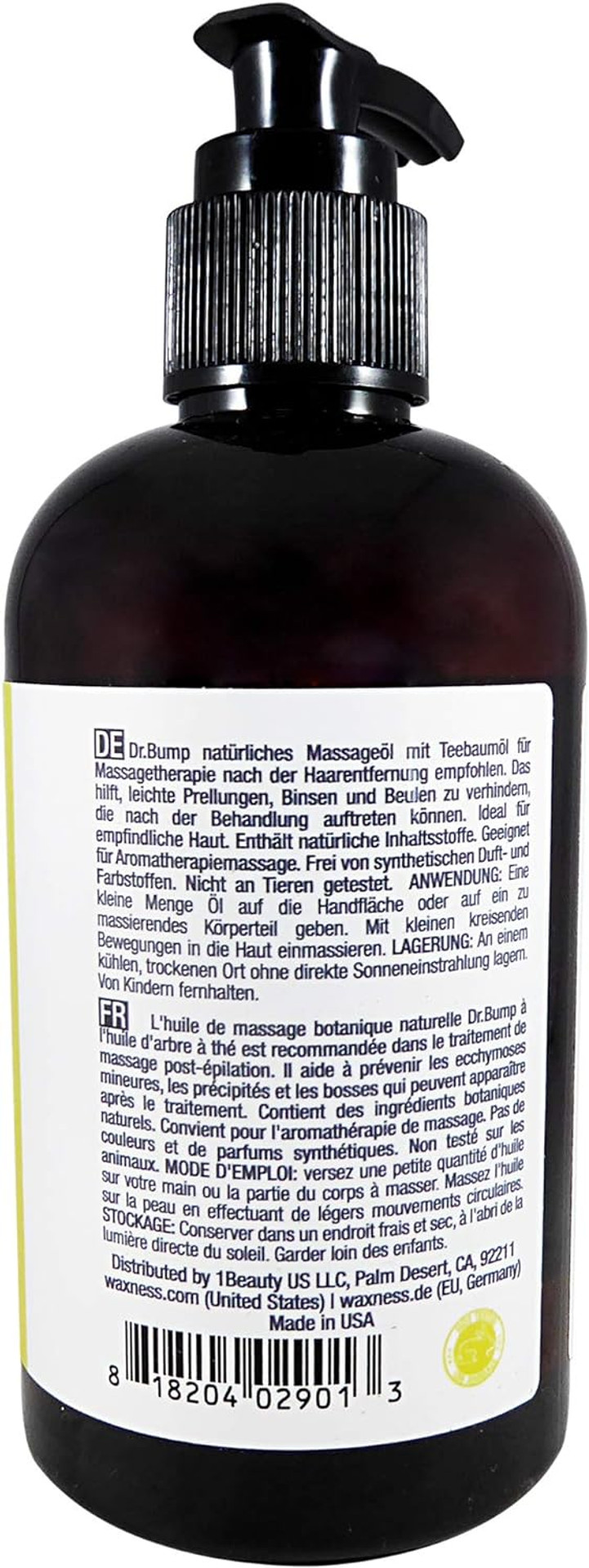 Dr. Bump Natural Botanical Massage Oil With Tea Tree And Lemongrass 8 Fl Oz 236 Ml