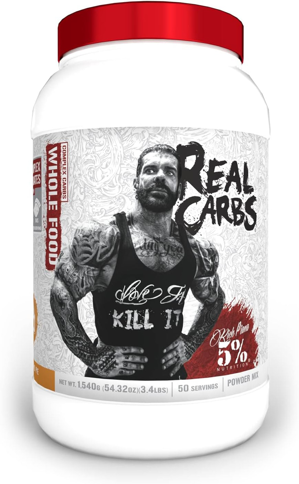 5% Nutrition Rich Piana Real Carbs With Real Food Complex Carbohydrates, Long-Lasting Low Glycemic Energy For Pre-Workout/Post-Workout Recovery Meal, 3.4 Lb, 40 Servings (Sweet Potato Pie)Sweet Potato Pie