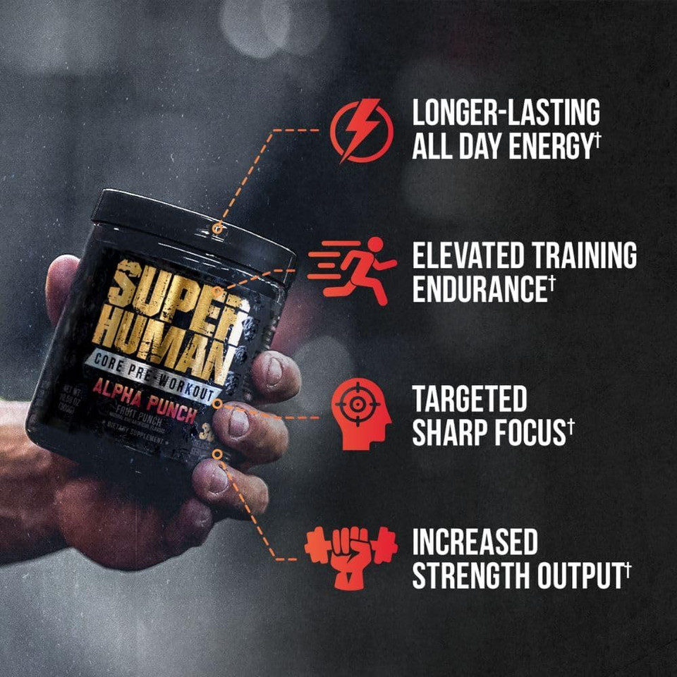 Alpha Lion Core Pre Workout Powder With Creatine For Performance, Beta Alanine For Muscle, L-Citrulline For Pump & Tri-Source Caffeine For Sustained Energy (30 Servings, Fruit Punch Flavor) Alpha Lion Core Pre Workout Powder With Creatine For Performance, Beta Alanine For Muscle, L-Citrulline For Pump & Tri-Source Caffeine For Sustained Energy (30 Servings, Fruit Punch Flavor)