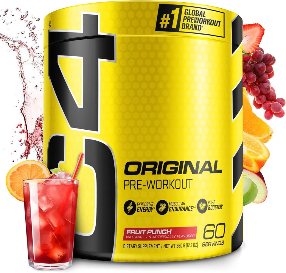 C4 Original Pre Workout Powder Fruit Punch - Vitamin C For Immune Support - Sugar Free Preworkout Energy For Men & Women - 150Mg Caffeine + Beta Alanine + Creatine - 60 Servings60 Servings (Pack Of 1)