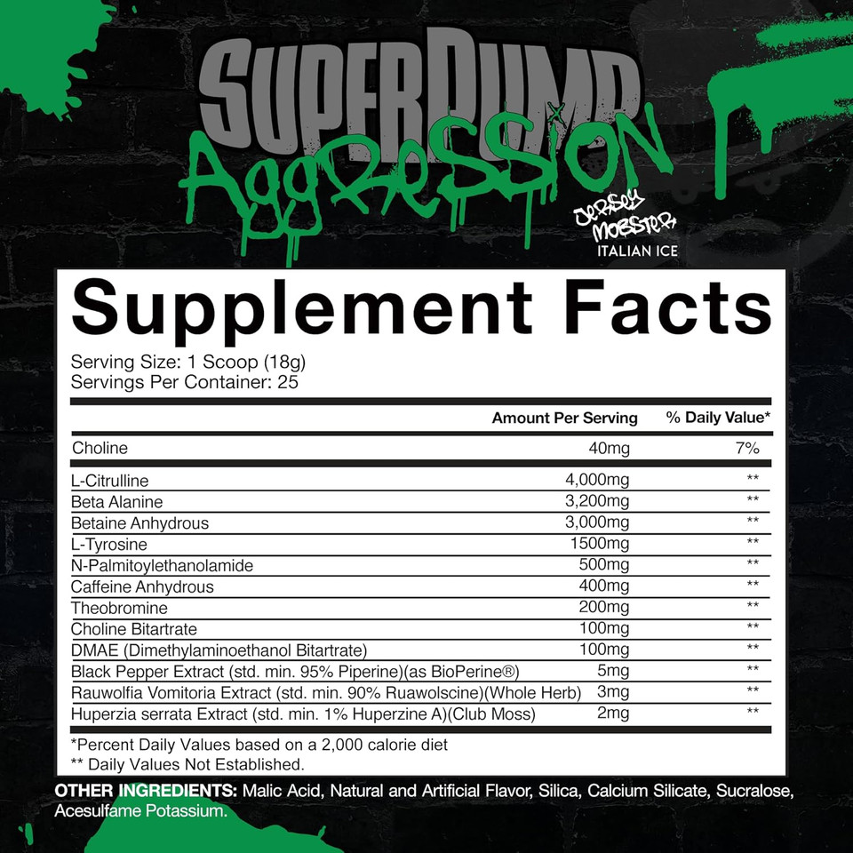 Gaspari Nutrition Superpump Aggression Pre-Workout: Energy, Focus, Endurance, Recovery, Creatine And Caffeine (25 Servings, Lights Out Lemon)