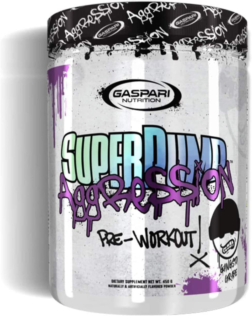 Gaspari Nutrition Superpump Aggression Pre-Workout: Energy, Focus, Endurance, Recovery, Creatine And Caffeine, 25 Servings (Gangsta Grape)