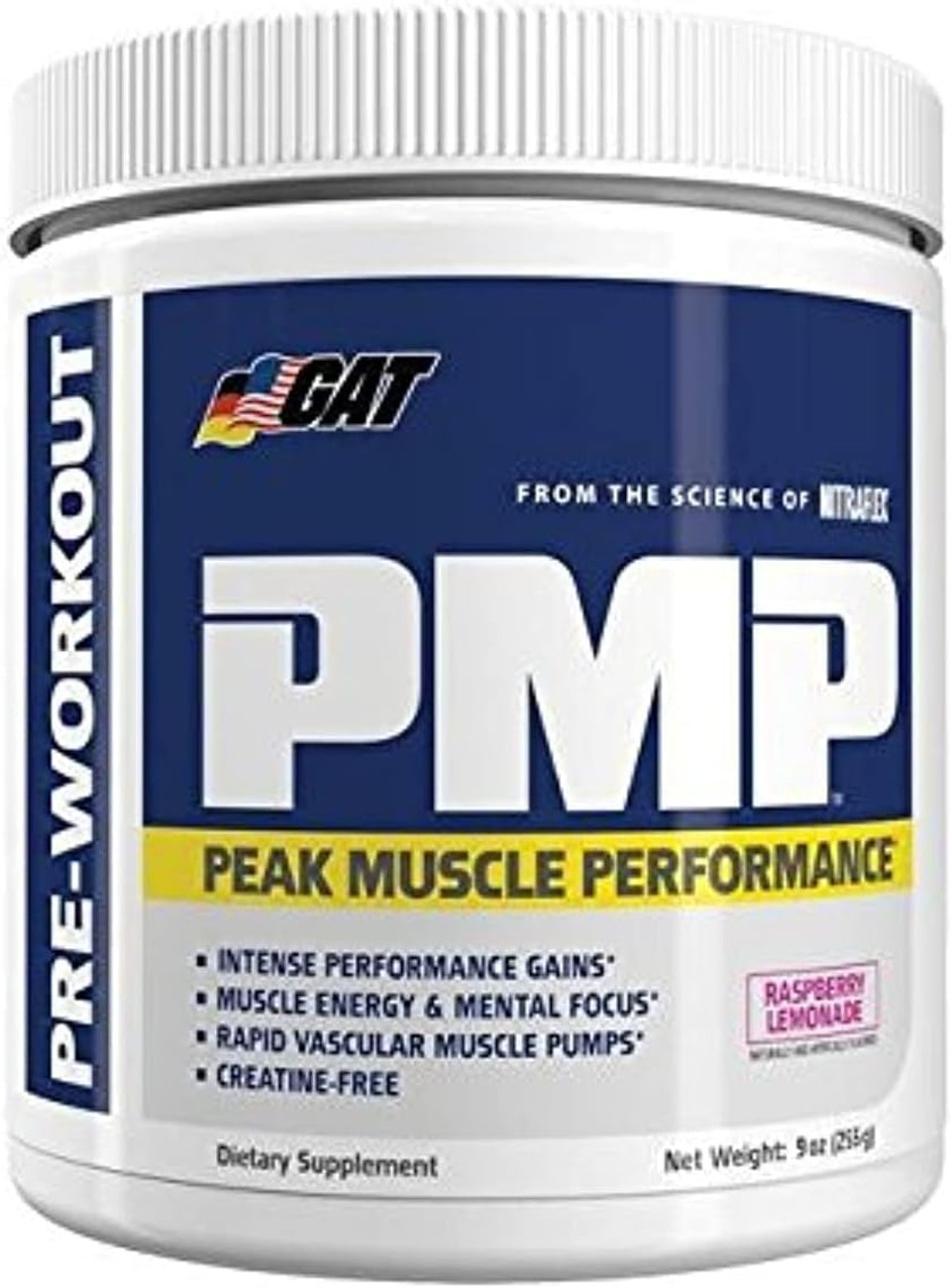 Gat Sport Pmp (Peak Muscle Performance), Pre-Workout, 30 Servings (Raspberry Lemonade)