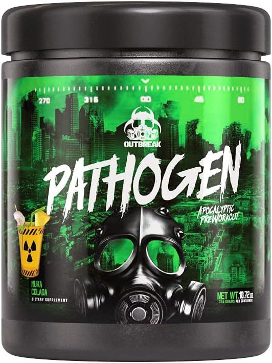 Pathogen Pre Workout - Energy Boosting Preworkout Powder, Energy Inducing Stimulants And Muscle Pump Evoking Compounds, (25 Servings, Nuka Colada)11.46 Ounce (Pack Of 1)