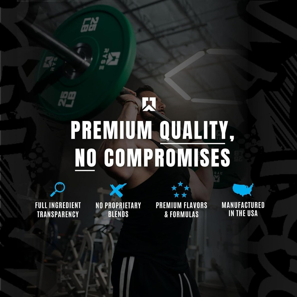 Ryse Project Blackout Pre Workout | Pump, Energy, And Strength | With Caffeine, Vitacholine, Nitrates, And Theobromine | 25 Servings (Baja Burst)