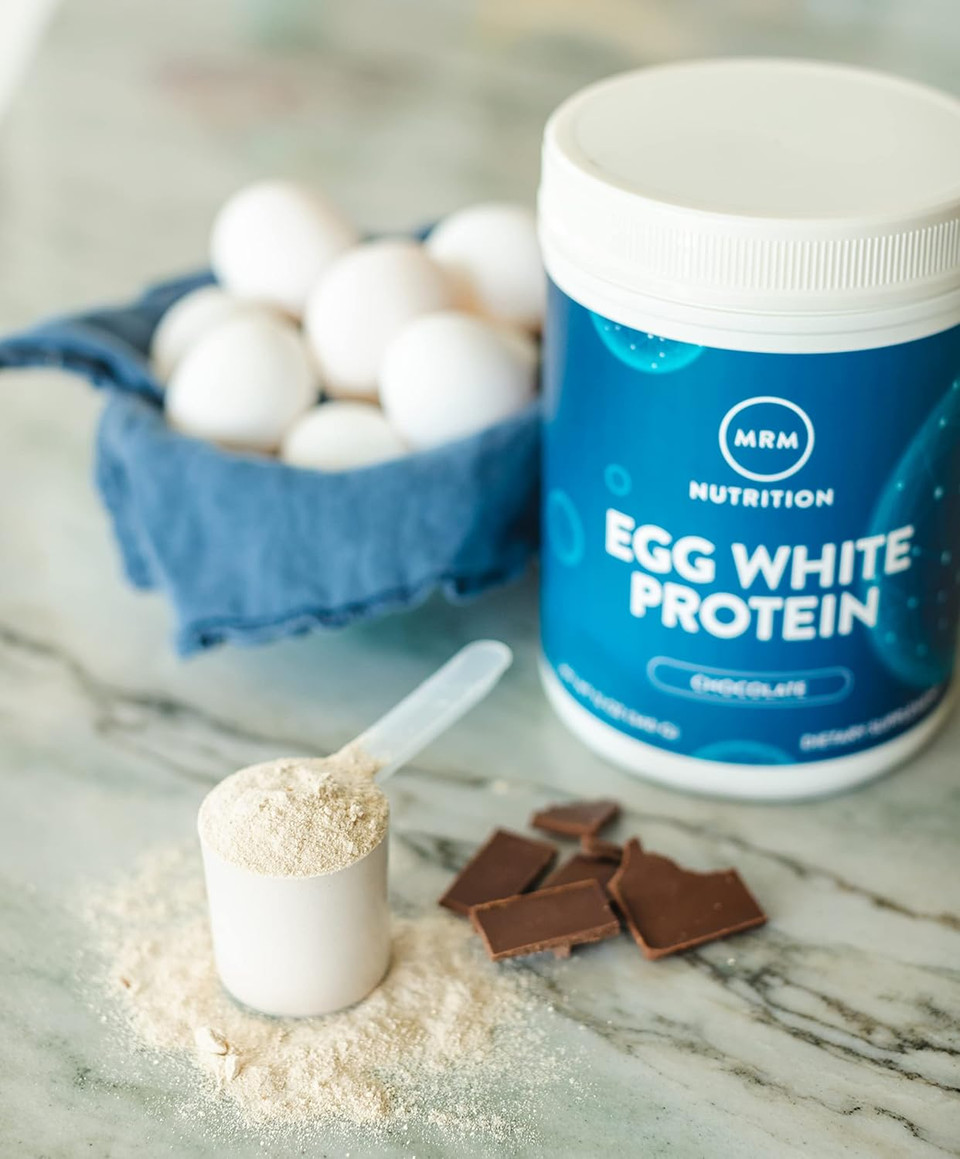 Mrm Nutrition Egg White Protein | Vanilla Flavored | 23G Fat-Free Protein | With Digestive Enzymes | Highest Biological Value | Clinically Tested | 20 Servings
