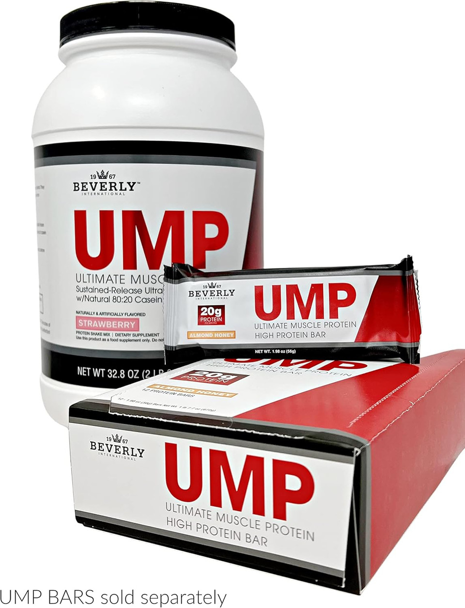 Beverly International Ump Protein Powder, Angel Food Cake. Unique Whey-Casein Ratio Builds Lean Muscle. Easy To Digest. No Bloat. (32.8 Oz) 2Lb .8 Oz