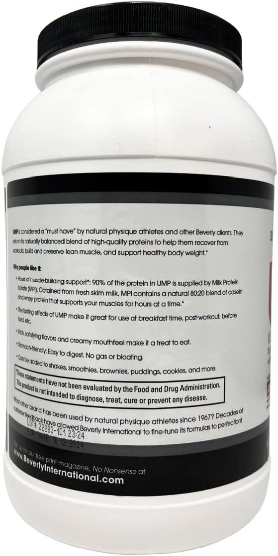 Beverly International Ump Protein Powder, Chocolate. Unique Whey-Casein Ratio Builds Lean Muscle. Easy To Digest. No Bloat. (32.8 Oz) 2Lb .8 Oz