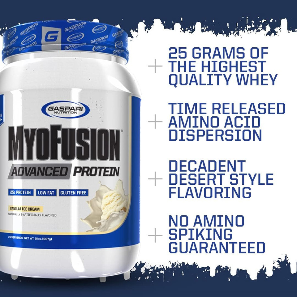 Gaspari Nutrition Myofusion Advanced Protein, Protein Blend With Whey Protein, Casein Protein And Isolate Protein, Low Fat And Gluten Free (Banana Cream, 4 Pound)
