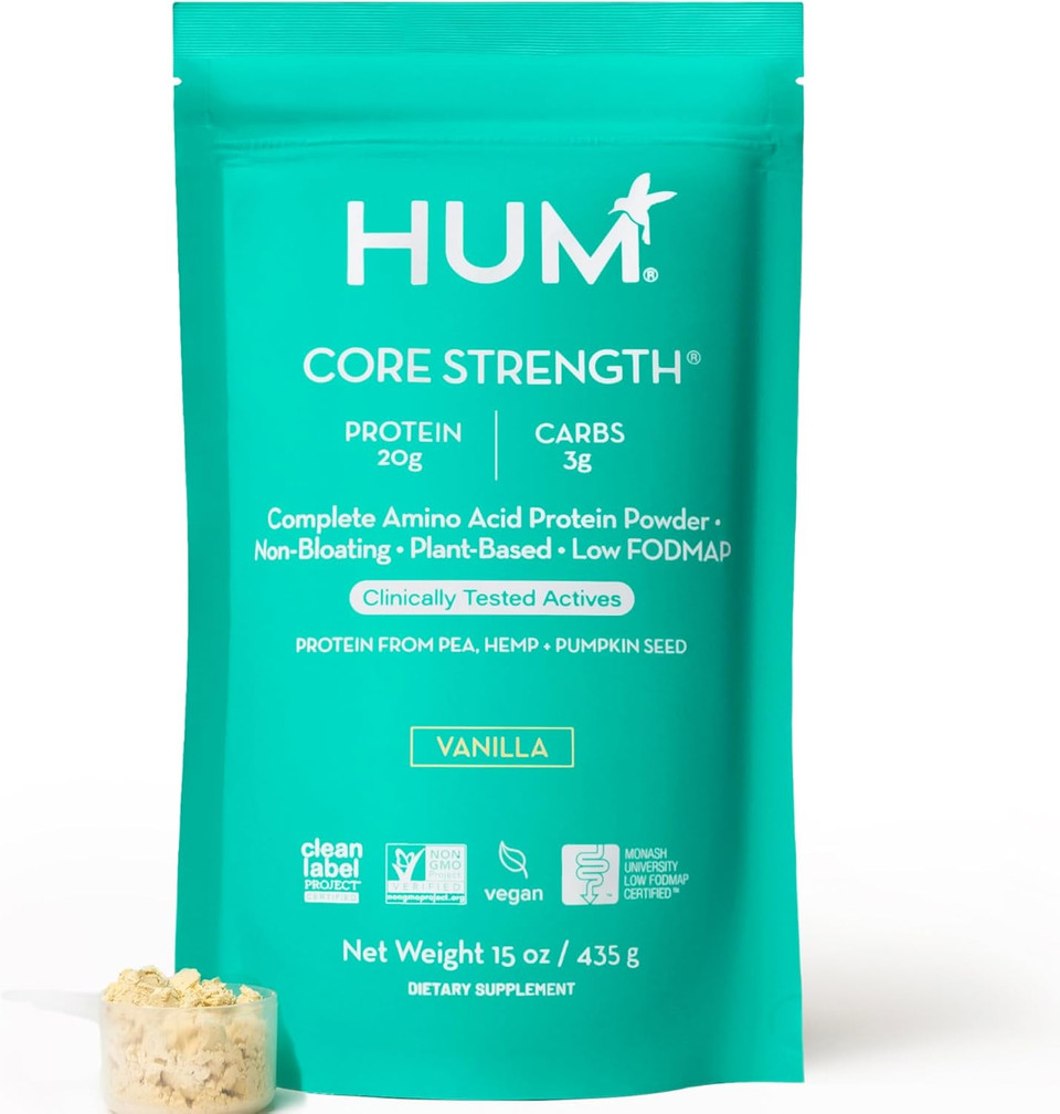 Hum Core Strength Vanilla Protein Powder - Digestion Friendly Vegan Plant Protein For Shakes (15 Servings)
