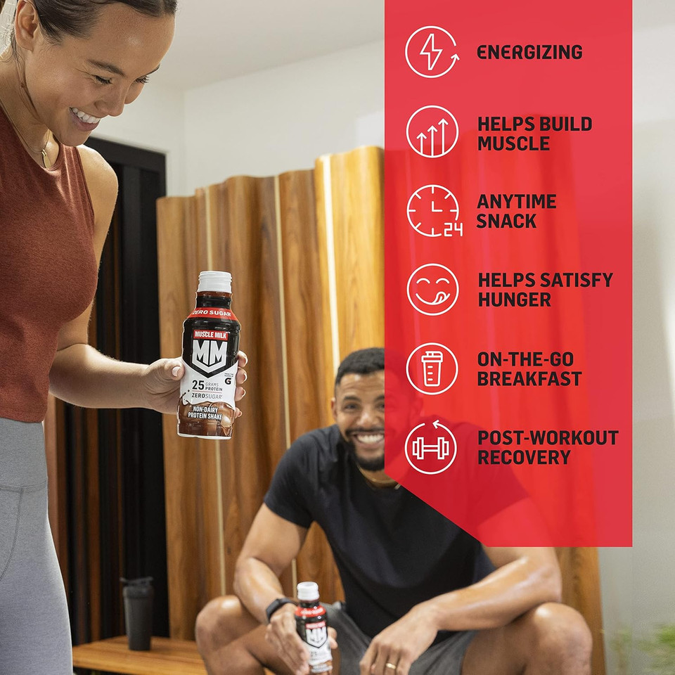Muscle Milk Genuine Shake, Strawberry, 11.16 Fl Oz Bottles (Pack Of 12)