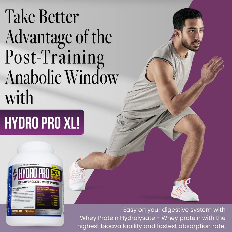 Athletic Alliance Hydro Pro Xl 100% Hydrolyzed, Low Carb Whey Isolate Protein Powder, Easy Digesting & Fast Absorbing, 4.4 Lbs (Chocolate)