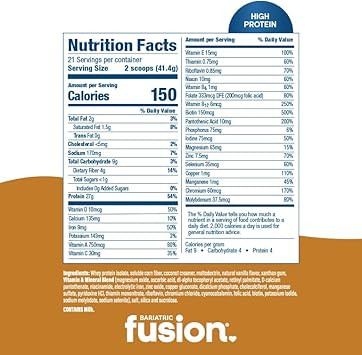 Bariatric Fusion Chicken Soup Meal Replacement 27G Protein Powder, 21 Serving Tub For Bariatric Surgery Patients Including Gastric Bypass And Sleeve Gastrectomy - No Gluten, Aspartame Or Sugar