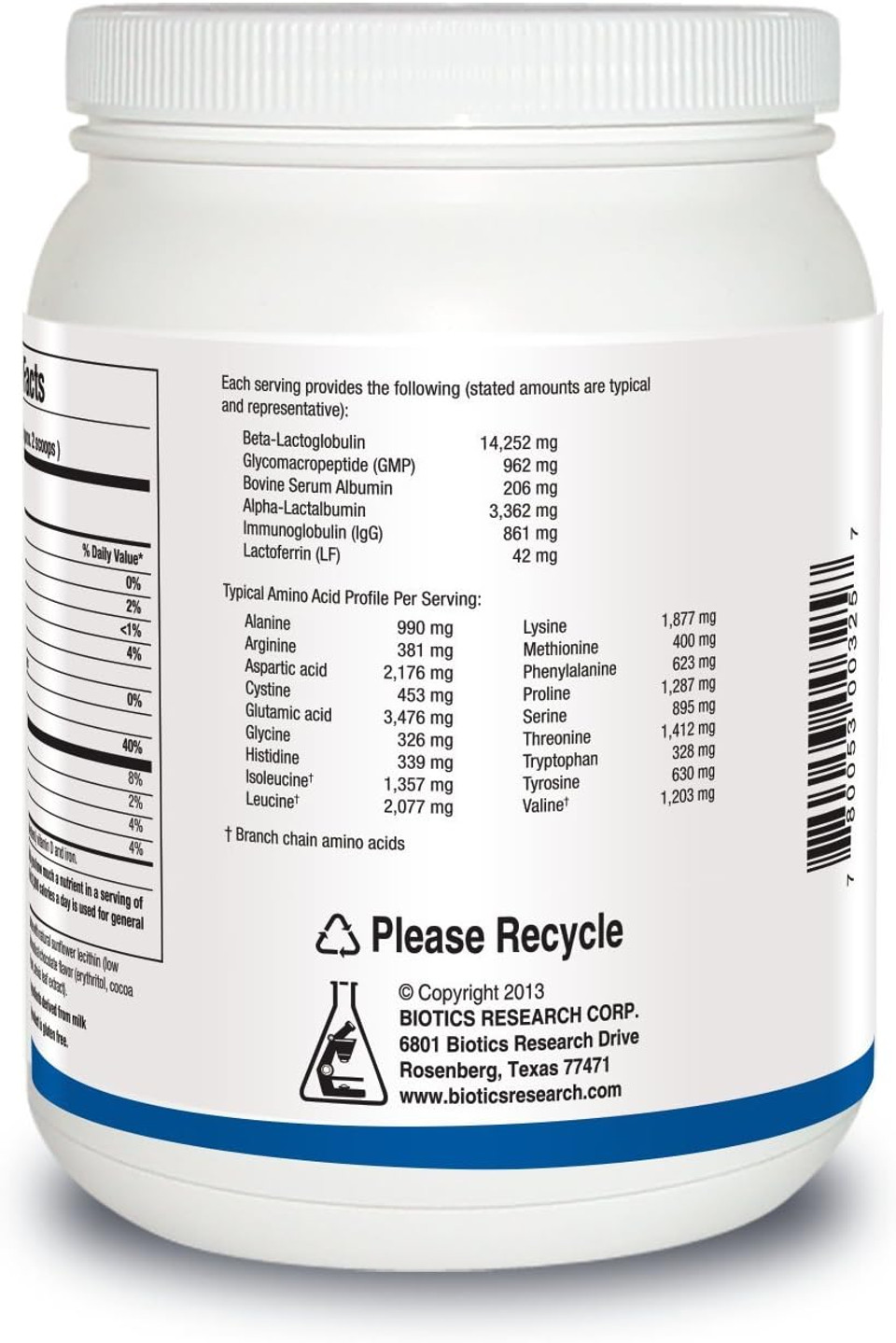 Biotics Research Corporation - Whey Protein Isolate 16 Oz (Chocolate)