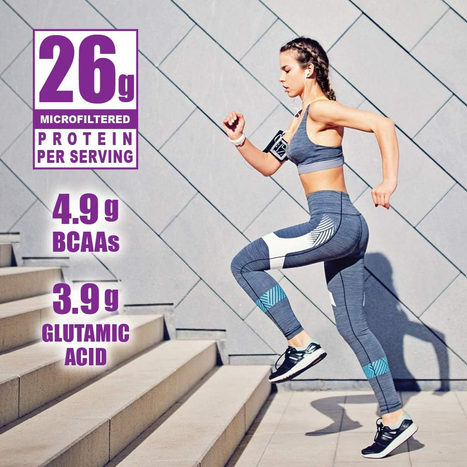 Bluebonnet Nutrition Whey Protein Isolate Powder From Grass Fed Cows, 26G Of Protein, No Sugar Added, Gluten & Soy Free, Kosher Dairy, 2 Lbs, 28 Servings, French Vanilla Flavor