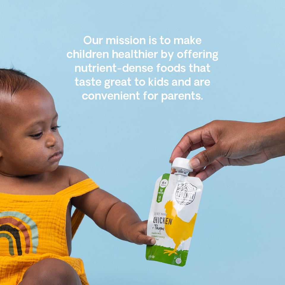 Serenity Kids 6+ Months Baby Food Pouches Puree Made With Ethically Sourced Meats & Organic Veggies | 3.5 Ounce Bpa-Free Pouch | Meats + Herbs Variety Pack | 6 Count
