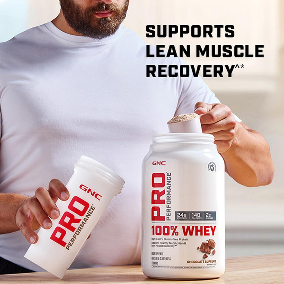 Gnc Pro Performance 100% Whey Protein Powder - Creamy Strawberry, 25 Servings, Supports Healthy Metabolism And Lean Muscle Recovery