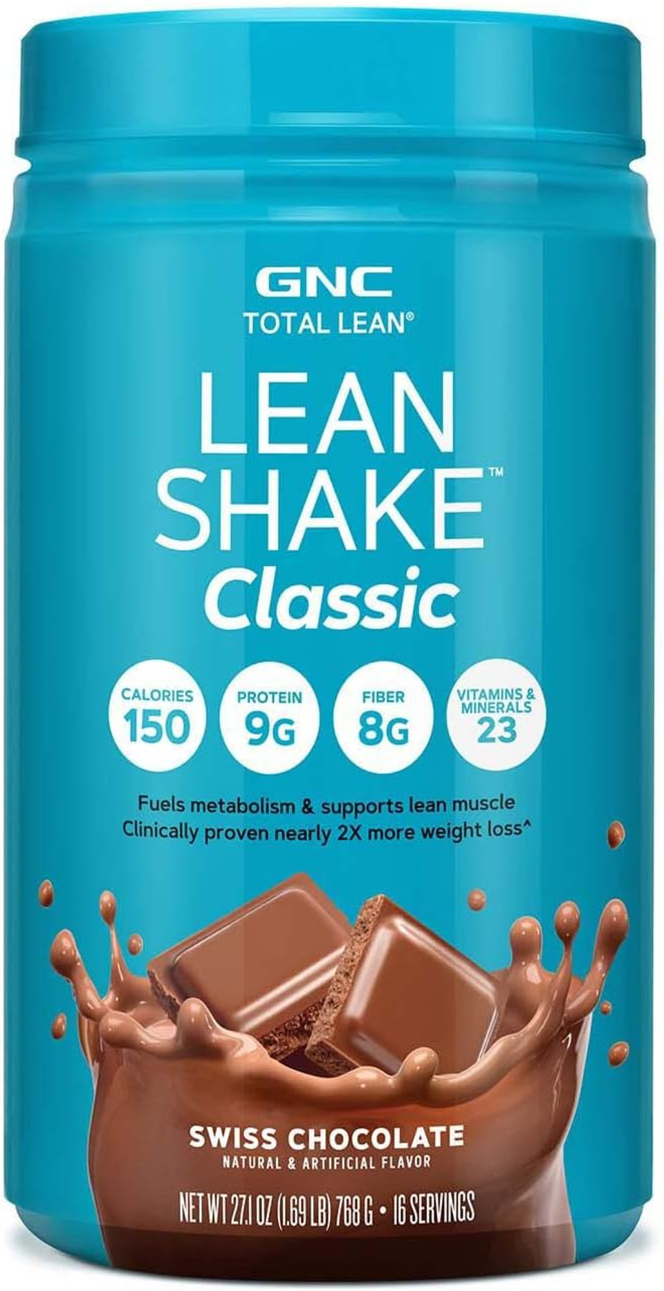 Gnc Total Lean | Lean Shake 25 Protein Powder | High-Protein Meal Replacement Shake | Swiss Chocolate | 16 Servings16 Servings (Pack Of 1)