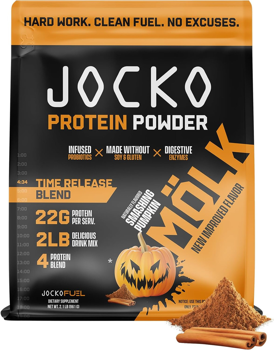 Jocko Mã£Â¶Lk Whey Protein Powder - Keto, Probiotics, Grass Fed, Digestive Enzymes, Amino Acids, Sugar Free Monk Fruit Blend - Supports Muscle Recovery And Growth (Pumpkin New)Pumpkin New