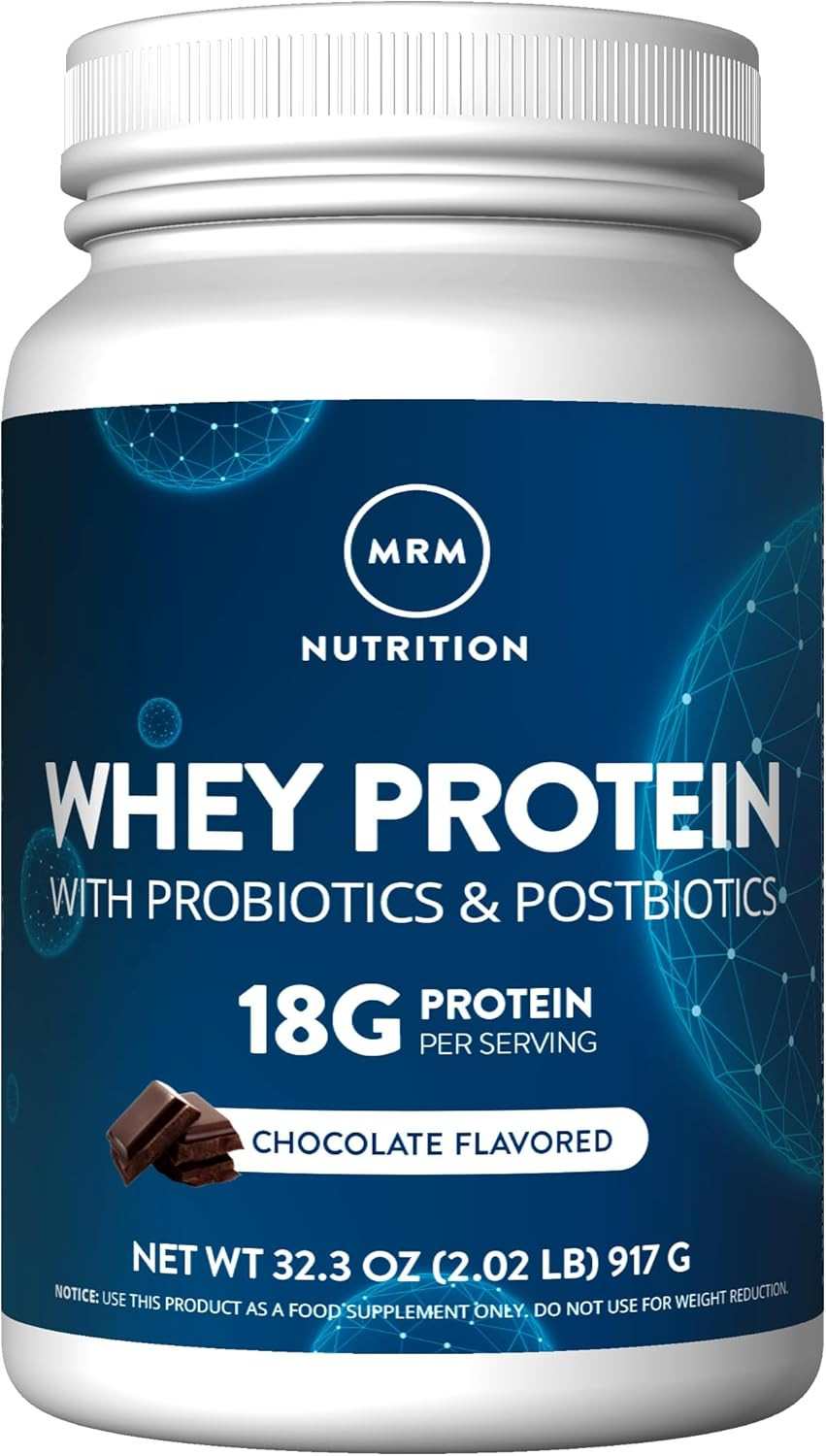 Mrm Nutrition Whey Protein | Vanilla Flavored |18G Protein | With 2 Billion Probiotics + Digestive Enzymes + Bcaas | High Absorption + Digestion | Hormone + Antibiotic Free | 33 Servings