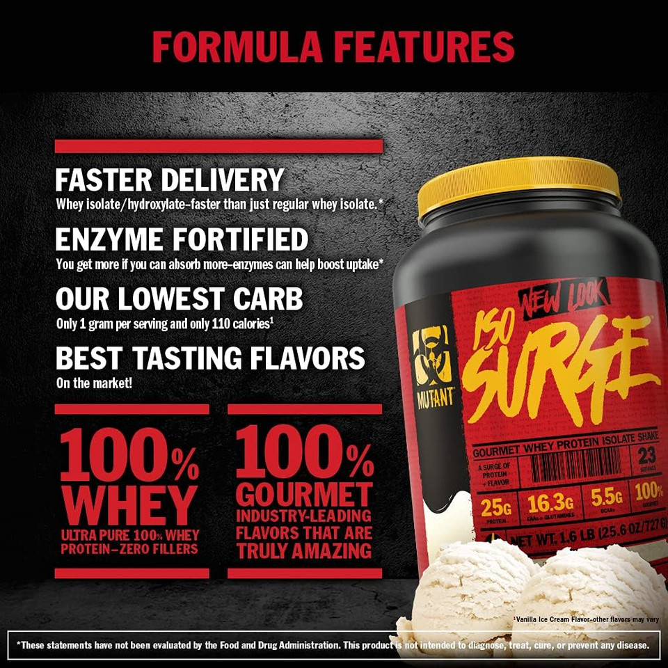 Mutant Iso Surge Whey Protein Isolate Powder Acts Fast To Help Recover, Build Muscle, Bulk And Strength, 5 Lb (Cookies & Cream)5 Pound (Pack Of 1) Mutant Iso Surge Whey Protein Isolate Powder Acts Fast To Help Recover, Build Muscle, Bulk And Strength, 5 Lb (Cookies & Cream)5 Pound (Pack Of 1)