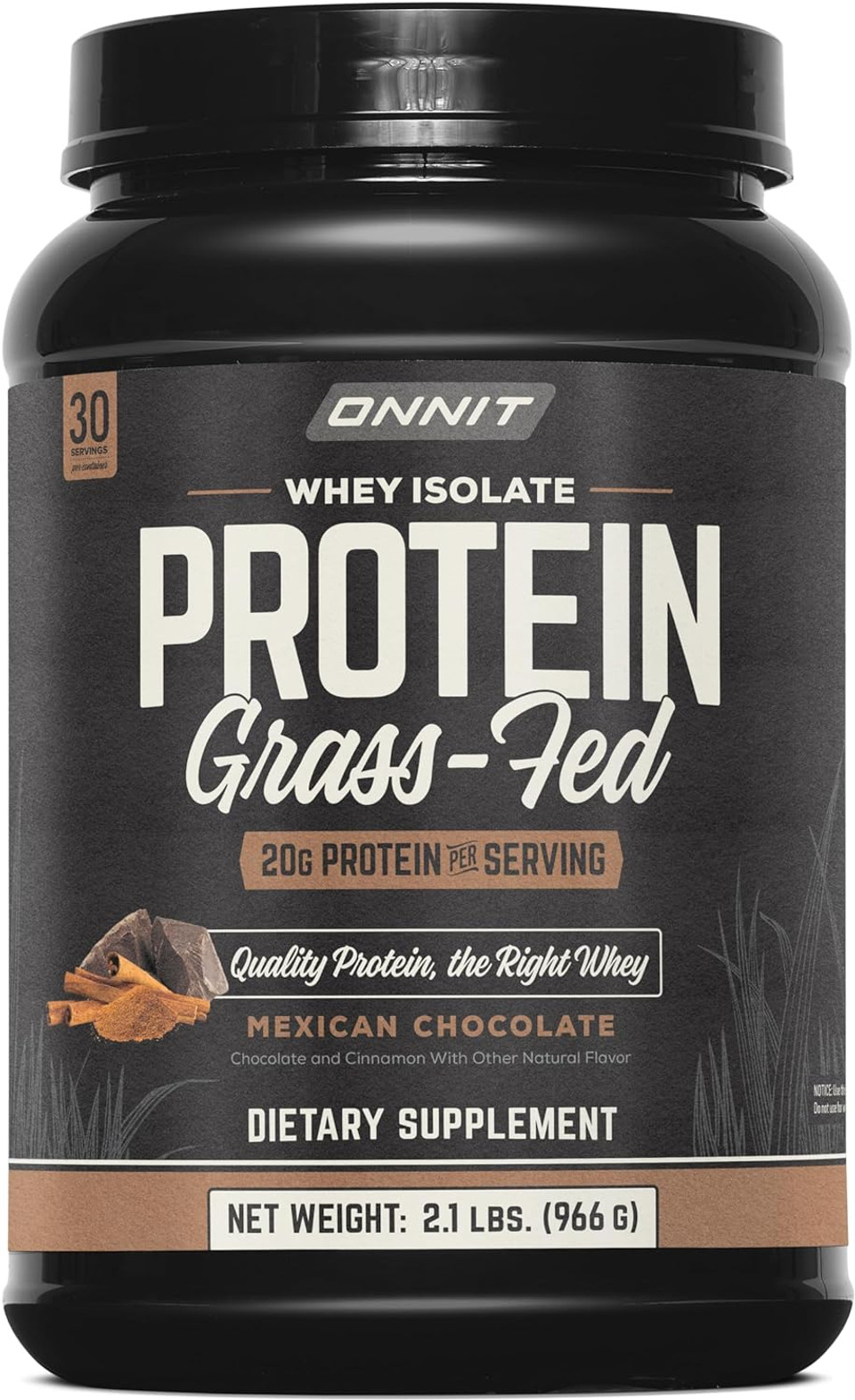 Onnit Grass Fed Whey Isolate Protein - Mexican Chocolate (20 Servings)