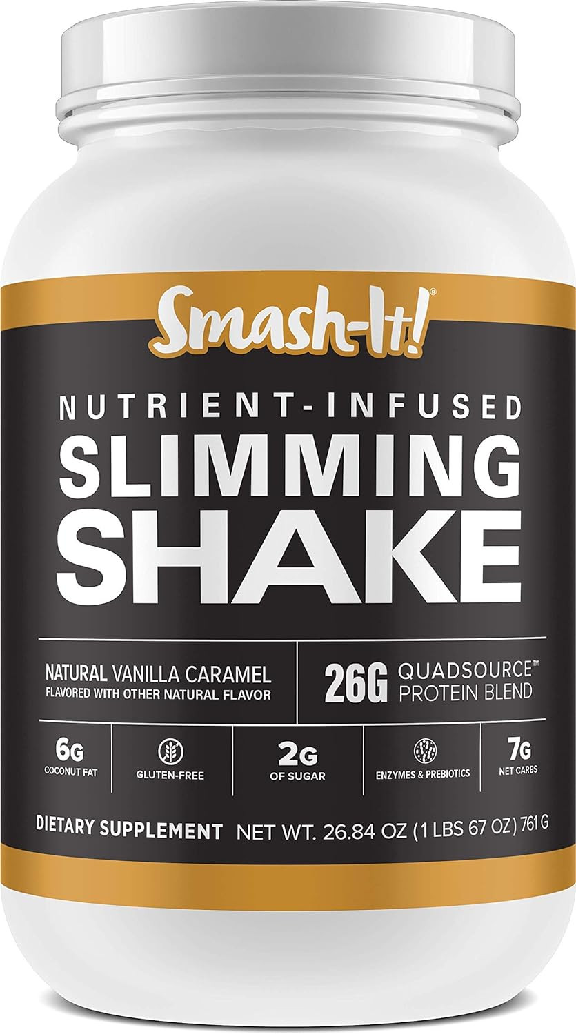 Primal Labs Smash-It Nutrient Infused Low Carb Protein Powder To Help Trim Down, Keto Meal Replacement Shake Powder, Gluten-Free Whey Protein Powder, Delicious Vanilla Flavor, 761 Grams