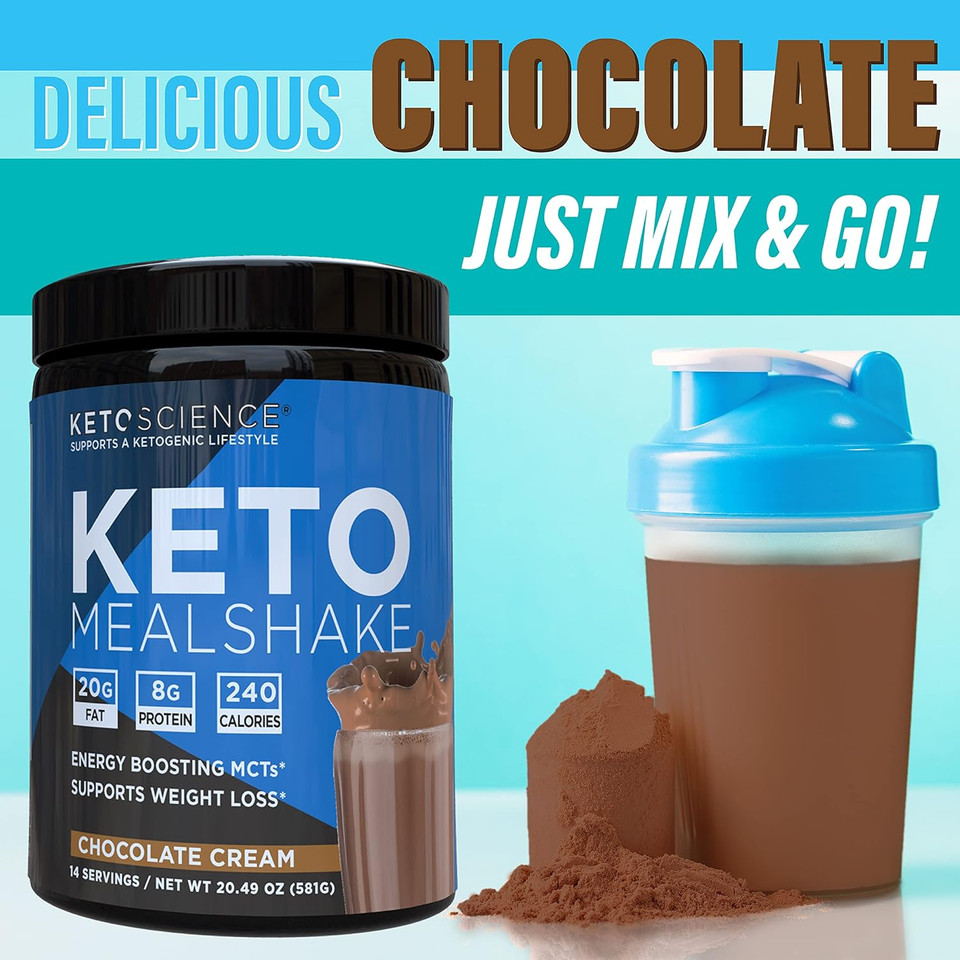 Keto Science Ketogenic Meal Shake Chocolate Dietary Supplement, Rich in MCTs and Protein, Keto and Paleo Friendly, Weight Loss, (14 servings), 20.49 Oz Packaging May Vary1.28 Pound (Pack of 1)