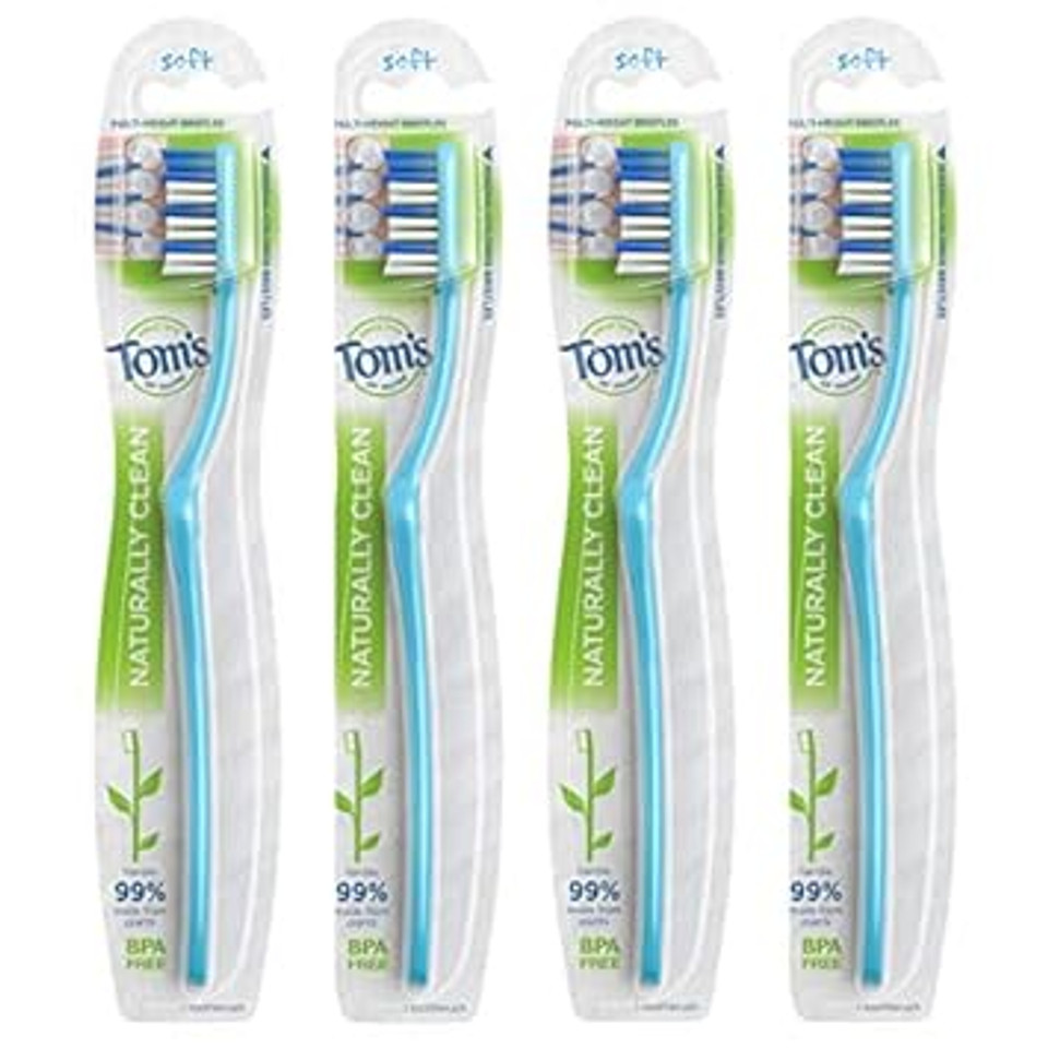 Tom'S Of Maine Naturally Clean Toothbrush, Soft, 4-Pack