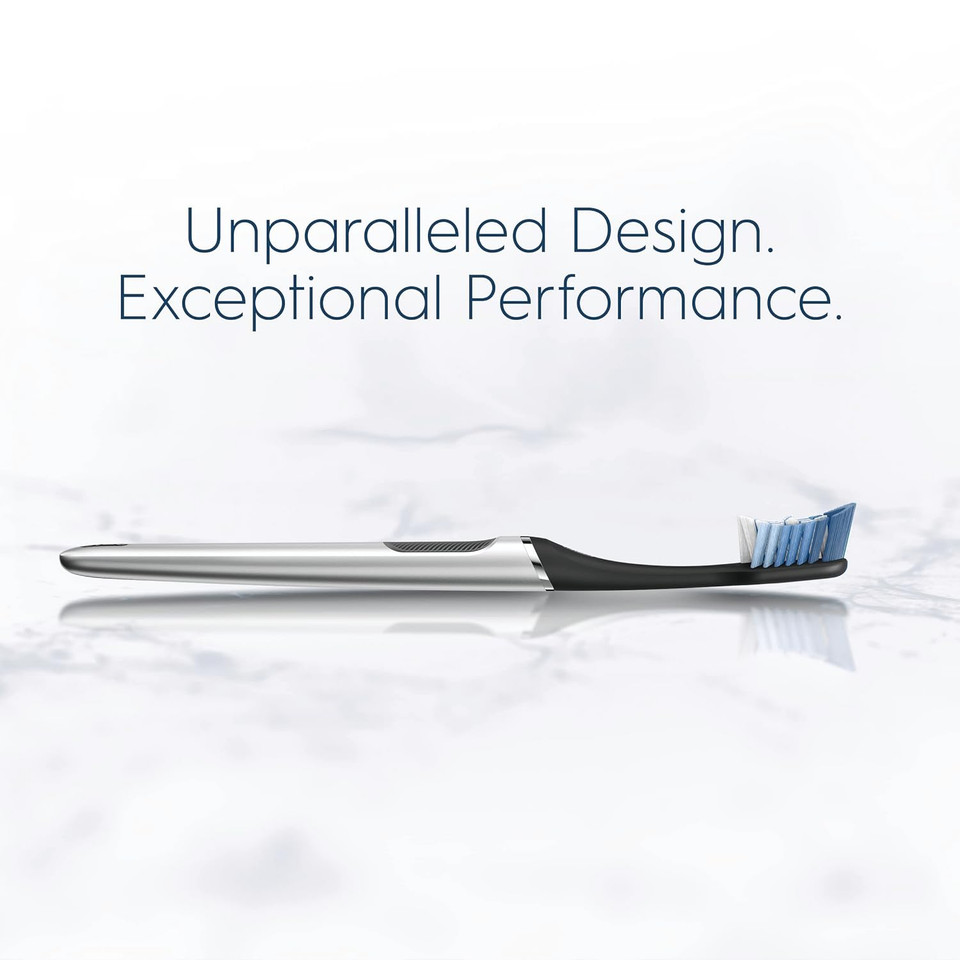 Oral-B Clic Toothbrush, Chrome Black, With 1 Bonus Replacement Brush Head And Magnetic Toothbrush Holderchrome Black