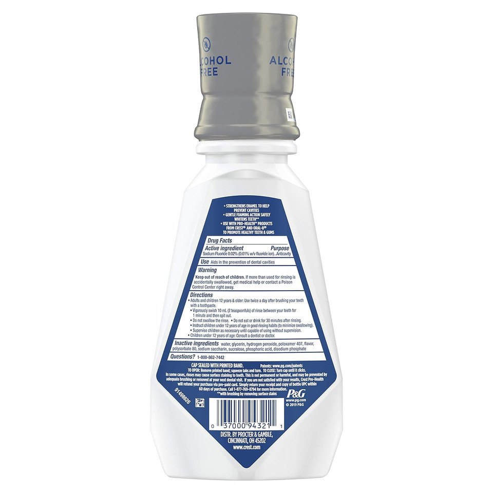 Crest Prohealth Advanced Mouthwash, Alcohol Free, Extra Whitening, Energizing Mint Flavor, 16 Fl Oz (Pack Of 4)