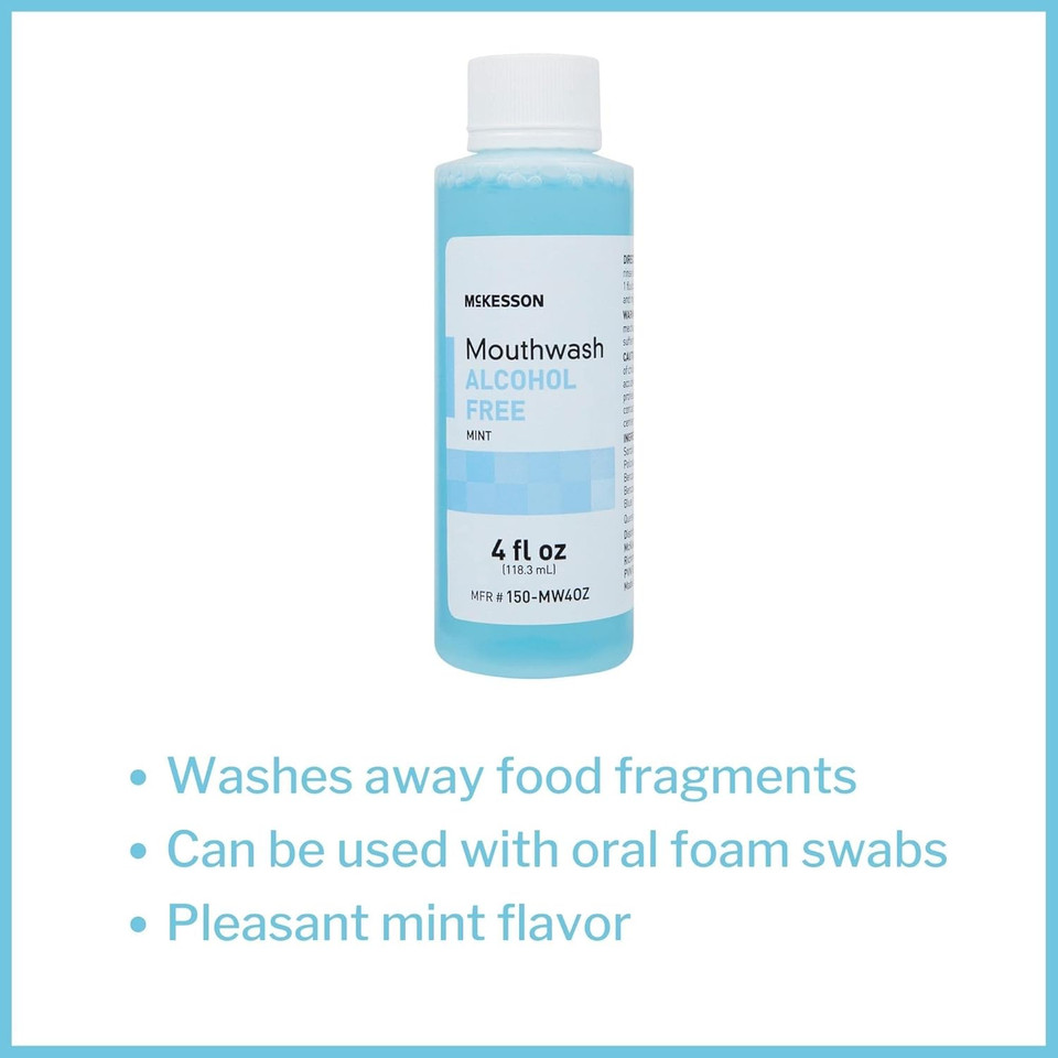 Mckesson Mouthwash, Alcohol-Free, Mint Flavor, 4 Oz, 1 Count