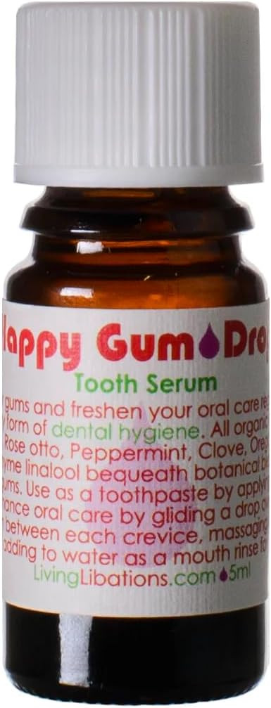 Living Libations - Organic Happy Gum Drops Tooth Serum For Clean Smiles | Natural, Wildcrafted, Vegan Clean Beauty (0.17 Fl Oz | 5 Ml)