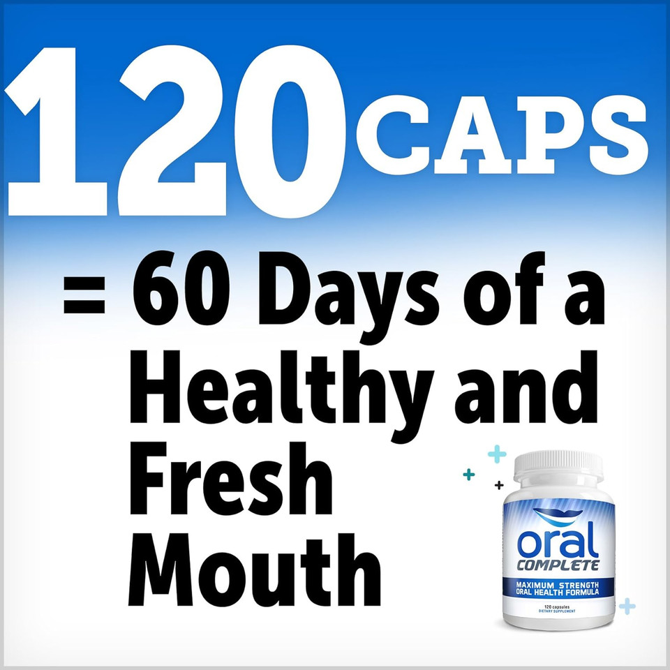 Oral Complete, Dental Probiotics, Bad Breath Treatment Halitosis Tonsil Stone Removal, 120 Capsules
