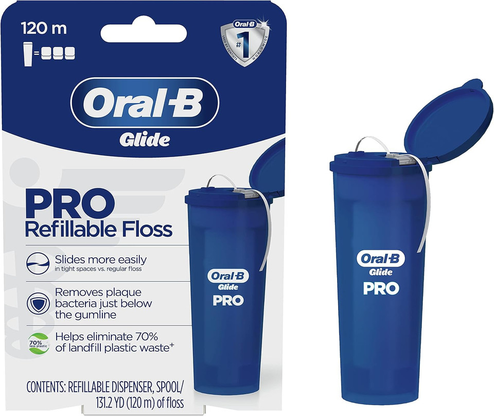 Oral-B Glide Pro Refillable Dental Floss Starter Kit, 120M