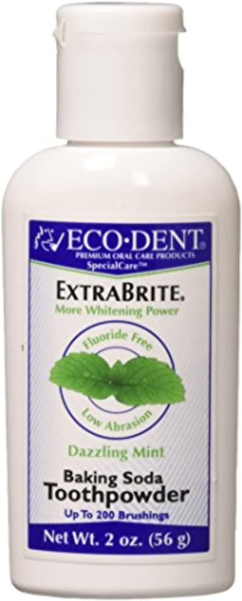 Eco-Dent Extrabrite Baking Soda Toothpowder, Mint - Fluoride-Free Toothpaste Powder, Sls-Free Tooth Powder With Oxidizing Calcium Peroxide, Whitening Toothpaste Alternative, 2 Oz Ea (Pack Of 3)