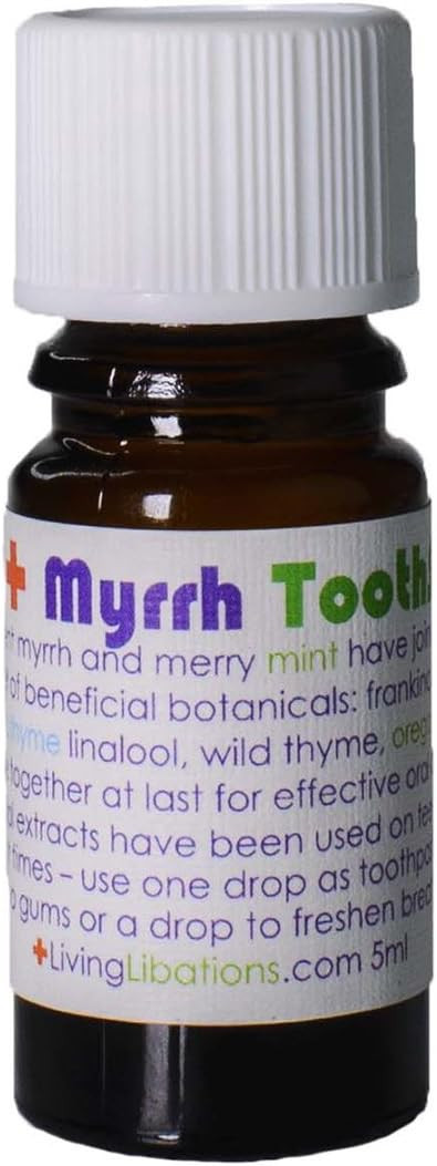 Living Libations - Organic Mint + Myrrh Tooth Serum | Natural, Wildcrafted, Vegan Clean Beauty (0.17 Fl Oz | 5 Ml)