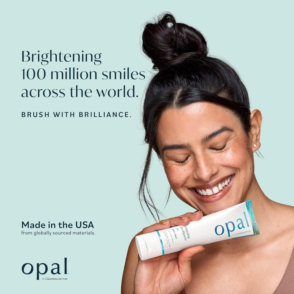 Opal By Opalescence Teeth Whitening Toothpaste (Pack Of 12) - Cool Mint Original Formula - Oral Care, Gluten-Free - 4.7 Ounce Made By Ultradent.- Opal-Tp-5760-124.70 Fl Oz (Pack Of 12)