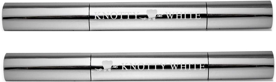 Set Of 2 Knotty White Brush On Teeth Whitening Pens - 36% Carbamide Peroxide - Effective, Safe, No Sensitivity, Easy, Travel-Friendly - 2 Pack